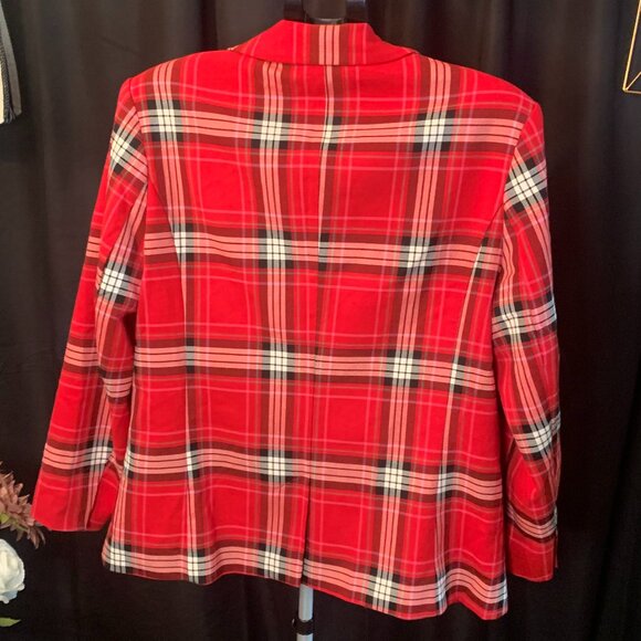 ❤️HP🌺🌟NY&C Haymarket Check Red Blazer XL Petite (ECU) - Picture 3 of 10